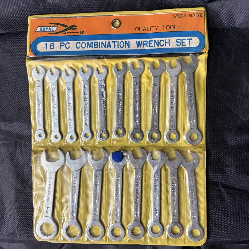 Vintage 18pc Royal Combination‎ Wrench Set No. 603 - Japan - Ignition Wrench Set